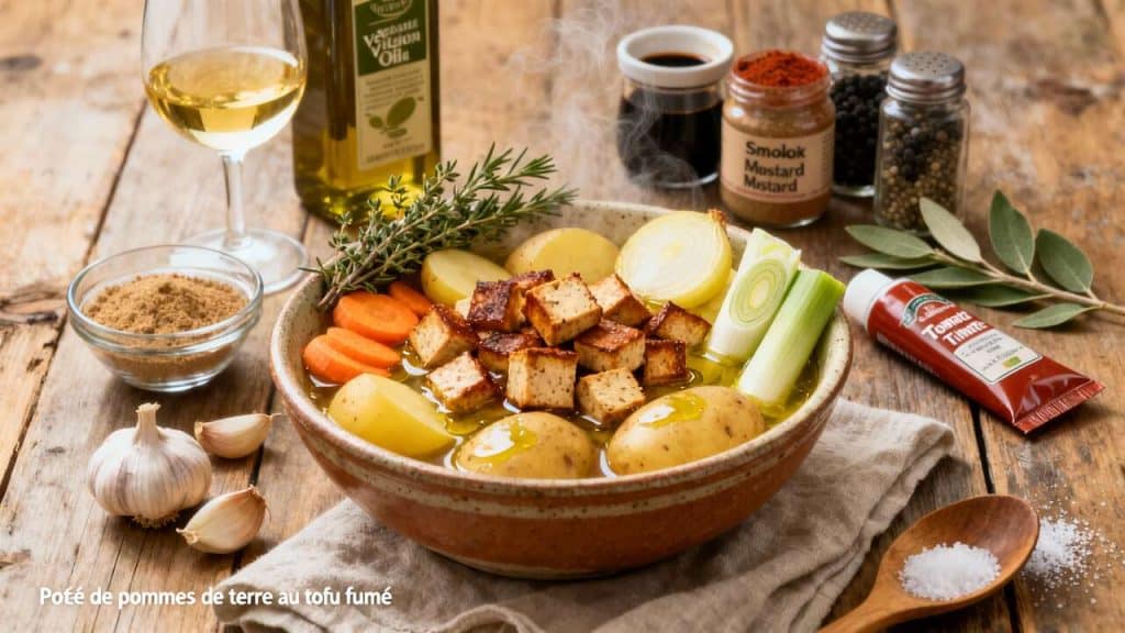 Potée de pommes de terre au tofu fumé : recette savoureuse