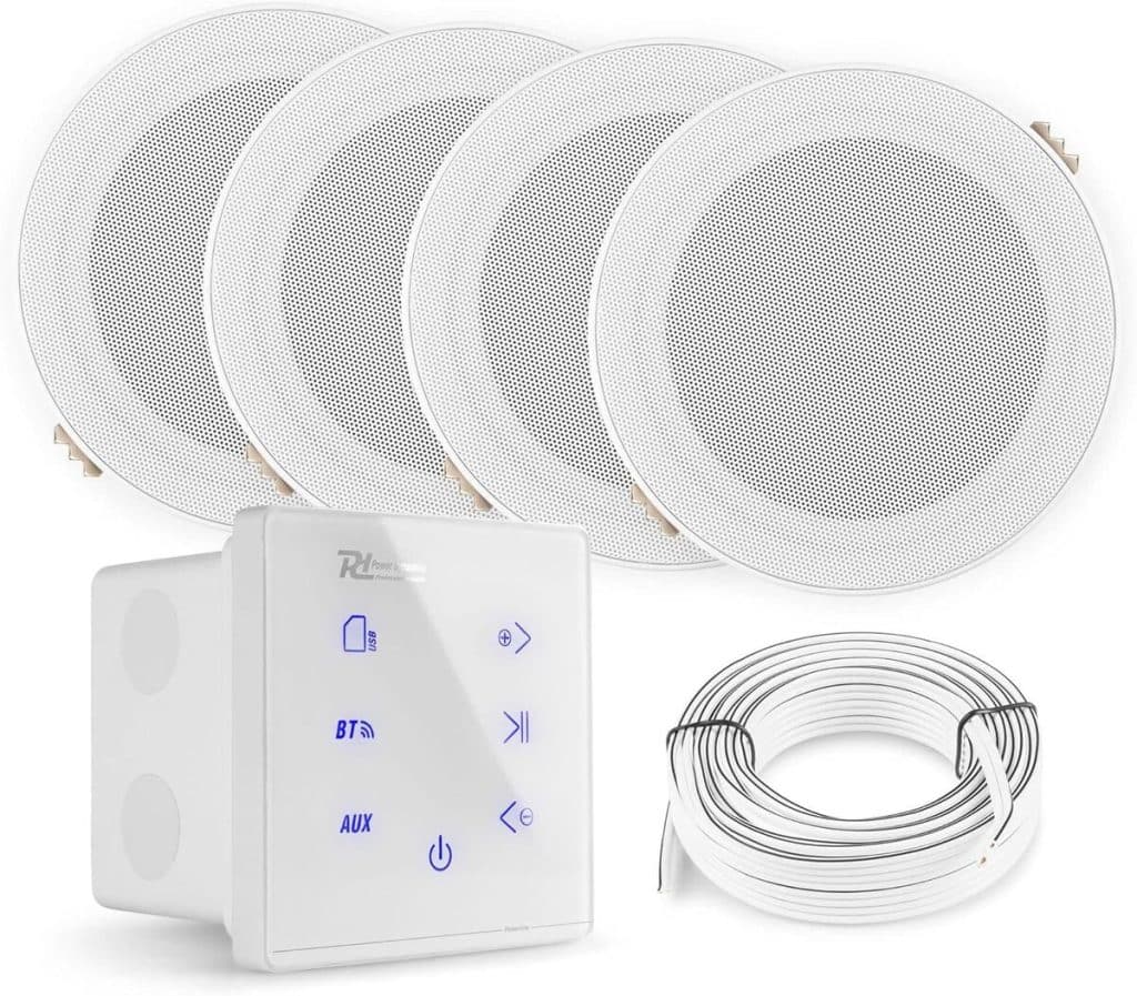 Test Power Dynamics Powerline A100W : amplificateur mural et enceintes pour salle de bain