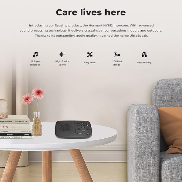 Hosmart UltraSpeak Pro Intercom sans fil pour la maison, 2024, système d'interphone sans fil full duplex pour entreprise, intercom de pièce à pièce, intercom bidirectionnel en temps réel avec portée
