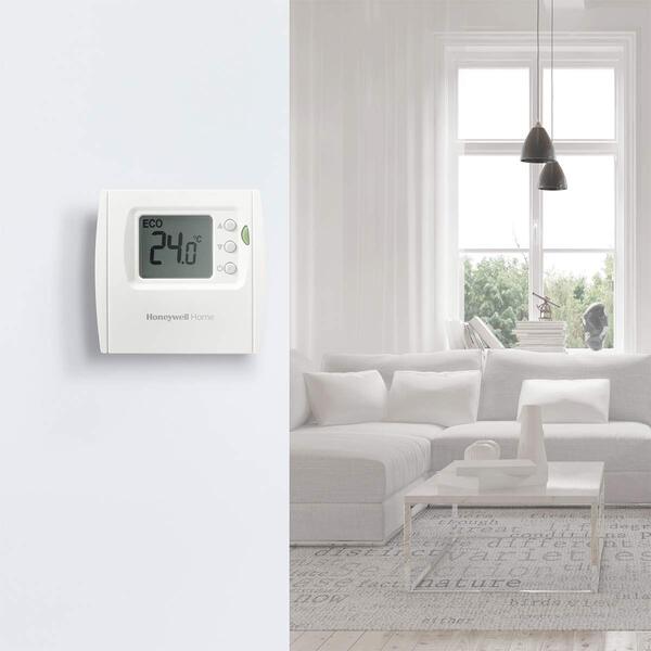 Thermostat d'ambiance Honeywell Home, facile à lire, écran LED économe en énergie, sans fil, blanc