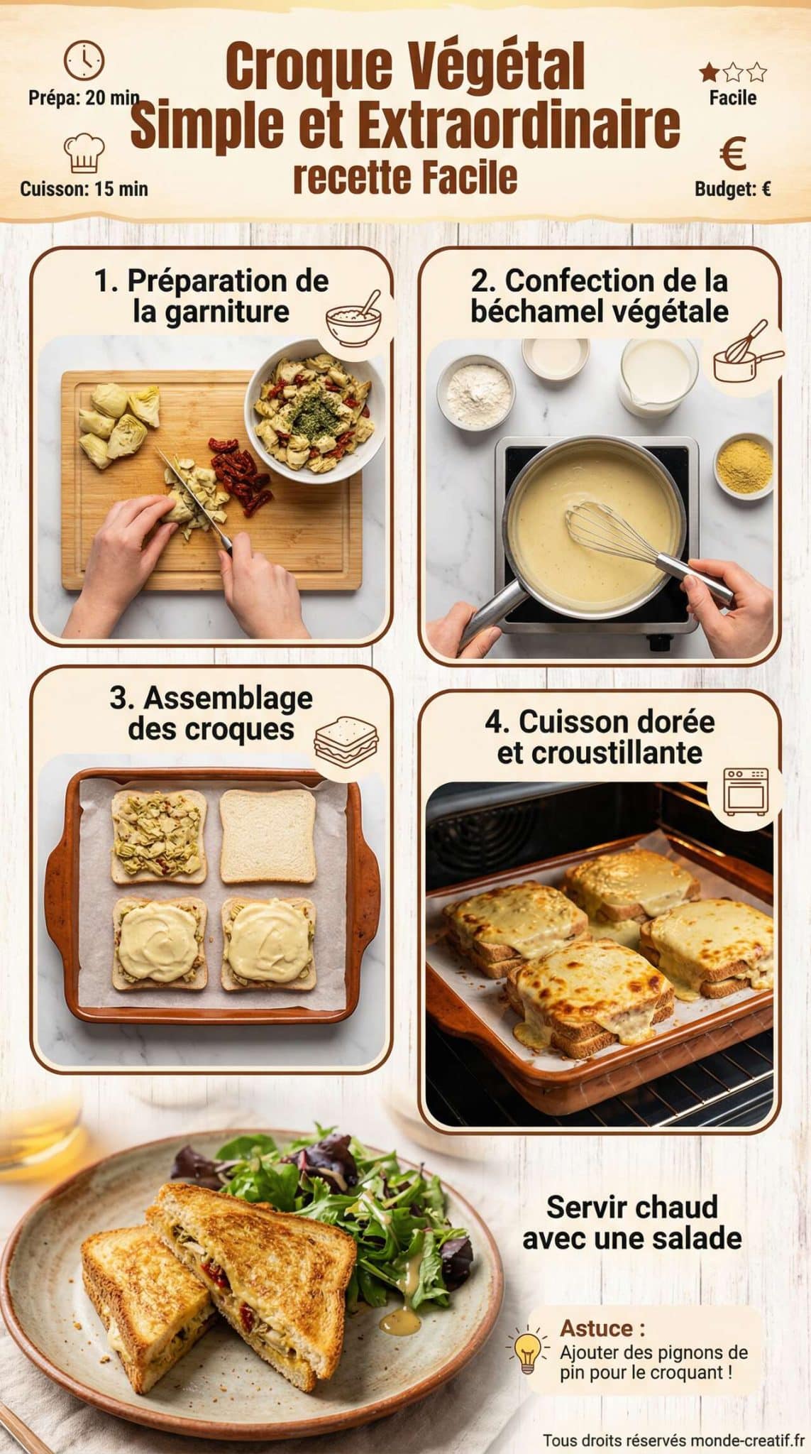 Fiche recette Croque Végétal Simple et Extraordinaire : recette Facile Fiche recette Croque Végétal Simple et Extraordinaire : recette Facile