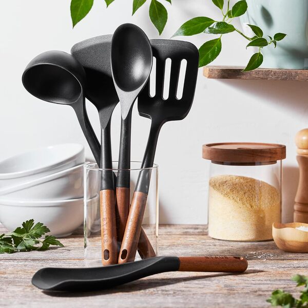 Staub Ustensiles de cuisine en silicone, 5, noir
