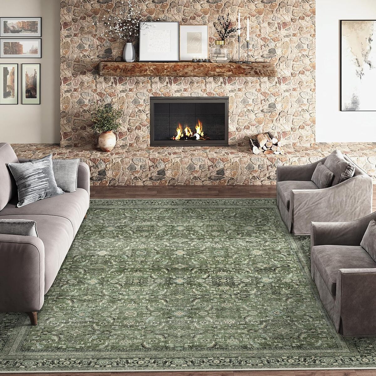 Avis : tapis vert vintage Hugéar 300x400 cm