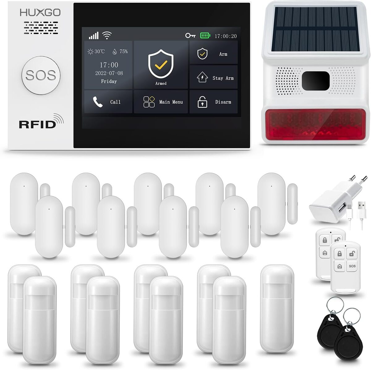 Test de l'alarme maison HUXGO HXA007 : sécurité solaire avec WiFi + GSM 4G