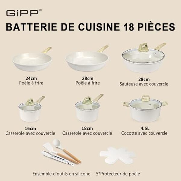 Découvrez notre test approfondi de la batterie de cuisine antiadhésive GiPP 18 pièces : performance, durabilité et fiabilité au rendez-vous pour une cuisine sans compromis.