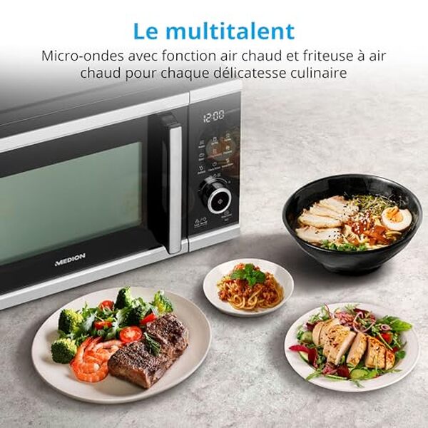 Découvrez notre test complet du micro-onde Medion MD11499. Alliant cuisson classique et air fryer intégré, ce modèle promet une cuisine rapide et savoureuse. Efficacité, praticité et avis détaillés vous attendent.