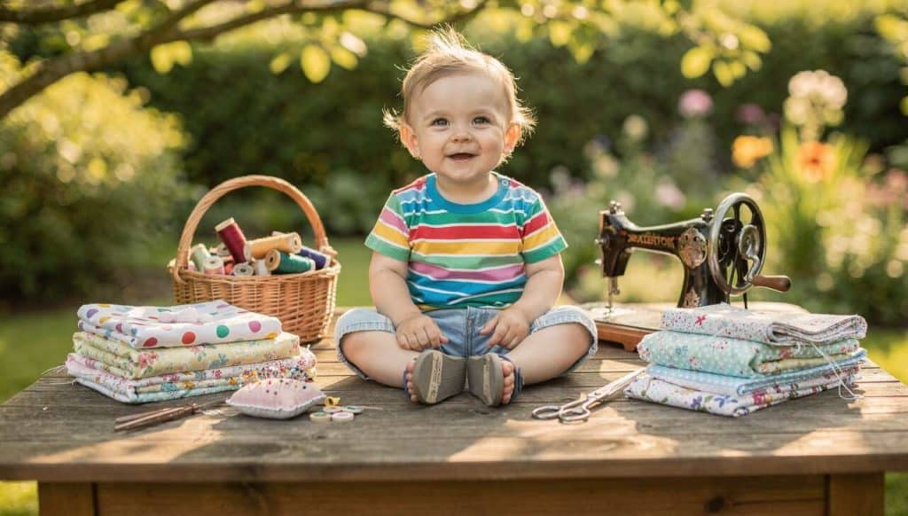 Premières coutures d'été pour Baptiste, 2 ans et demi