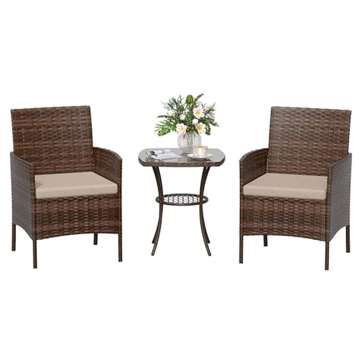 Test de l'ensemble de meubles de jardin Amopatio : salon extérieur en rotin résistant