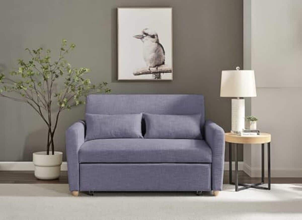 Test du canapé convertible Kalaya DecoInParis : design scandinave en tissu