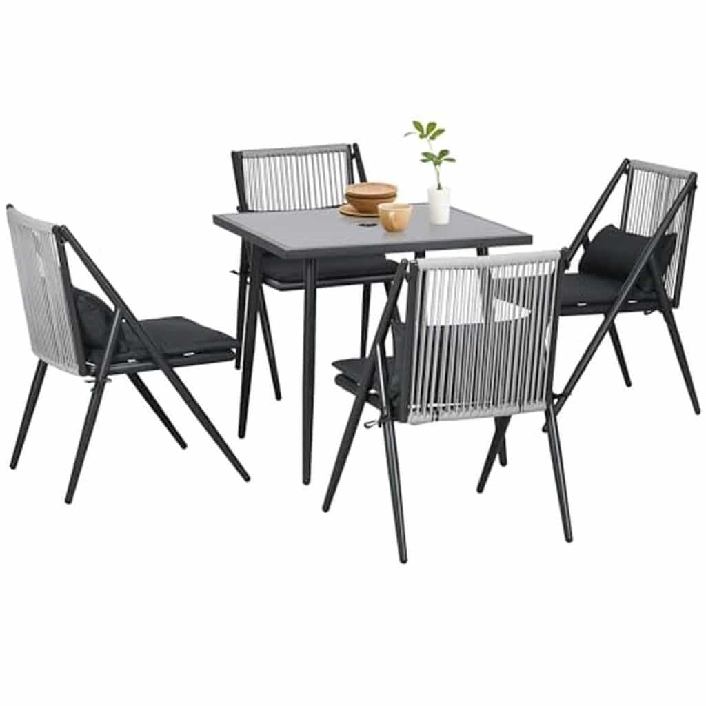 Test : salon de jardin Outsunny 5 pièces en aluminium avec coussins et plateau en verre trempé