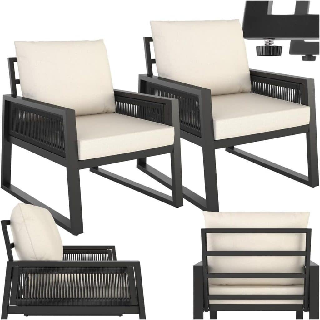 Test : fauteuils de jardin TecTake® avec coussins épais