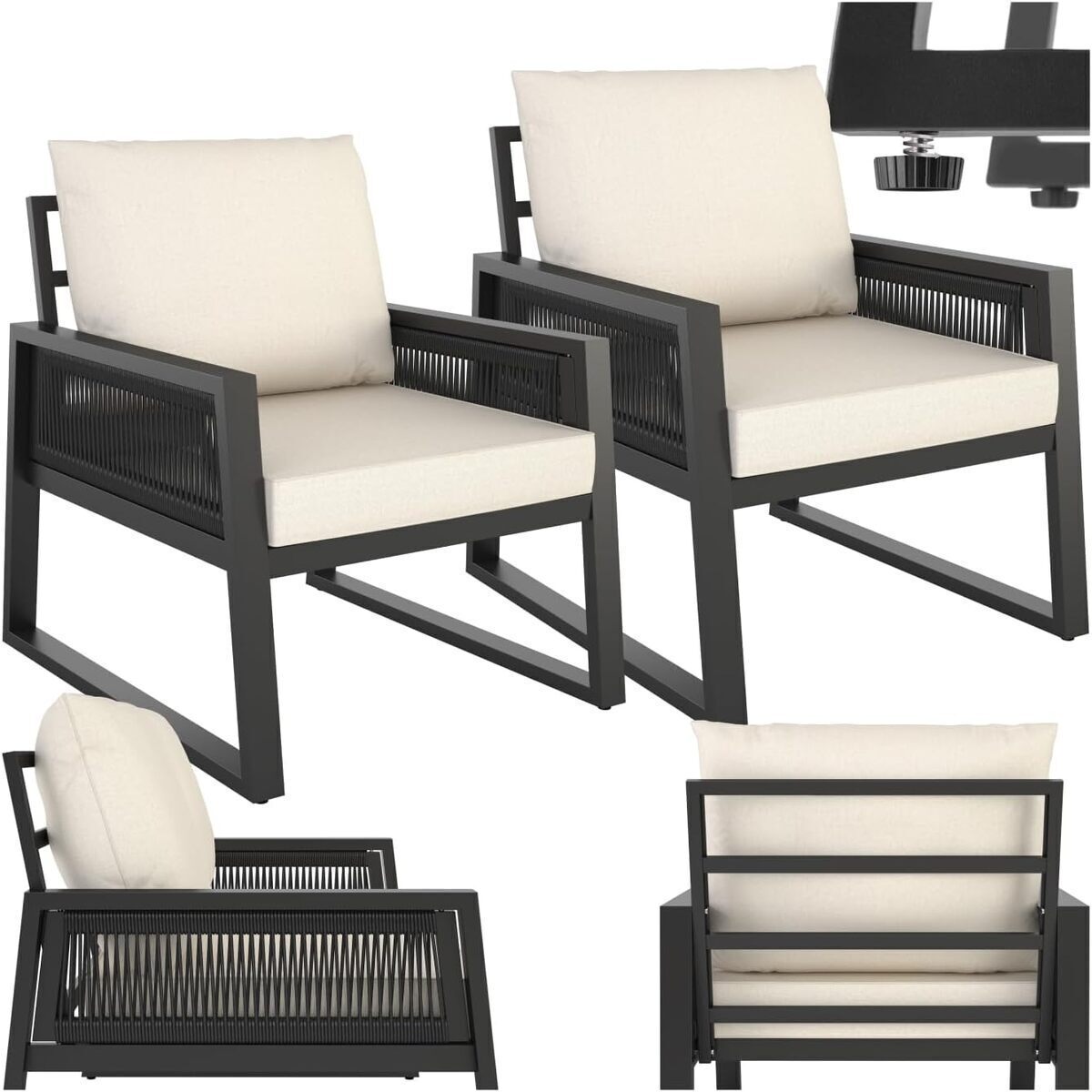 Test : fauteuils de jardin TecTake® avec coussins épais